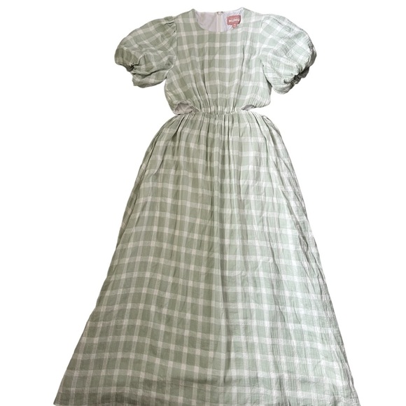 Show Me Your Mumu Eloise Plaid Cut-Out Green Maxi Dress Size XS - Picture 8 of 12